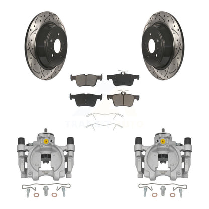 Kit de plaquettes en céramique de Rotor de fente de foret d'étrier de manteau de frein arrière pour Lincoln Continenta