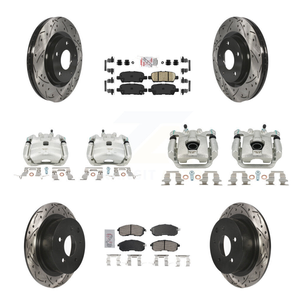 Kit de plaquettes en céramique pour Nissan Sentr, manteau d'étrier de frein avant et arrière, fente de perçage, Rotor