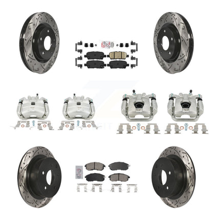 Kit de plaquettes en céramique pour Nissan Sentr, manteau d'étrier de frein avant et arrière, fente de perçage, Rotor