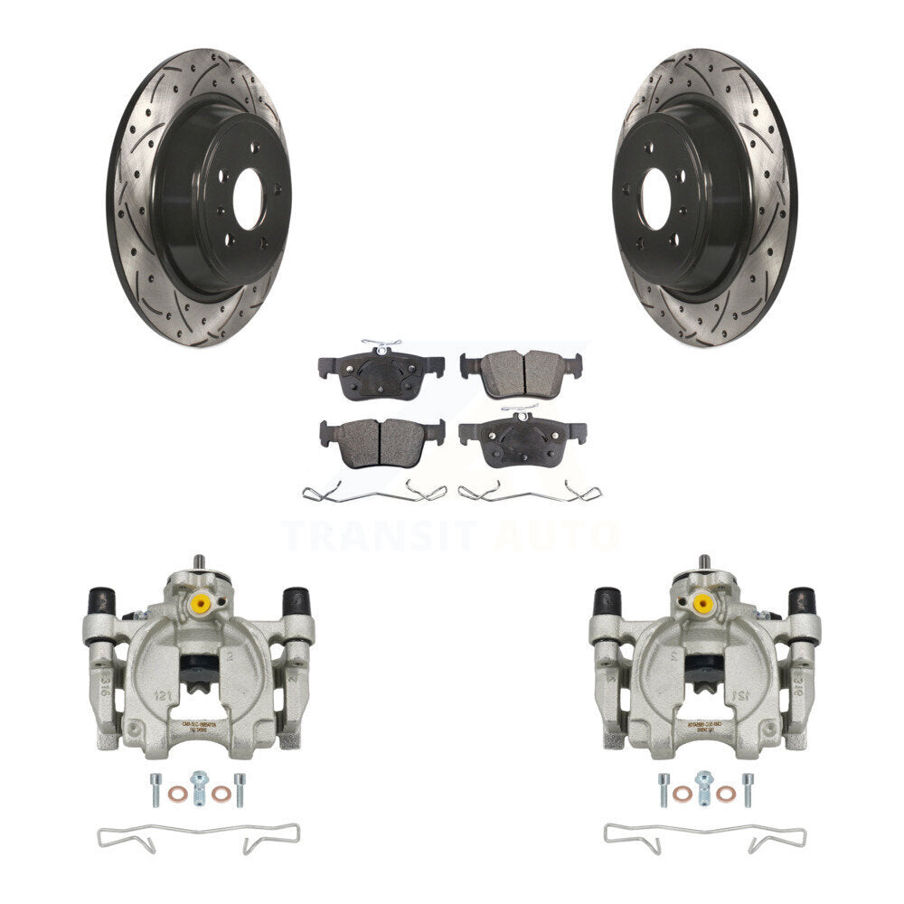 Kit de plaquettes semi-métalliques de Rotor de fente de forage d'étrier de frein arrière pour Ford Escape Fusio