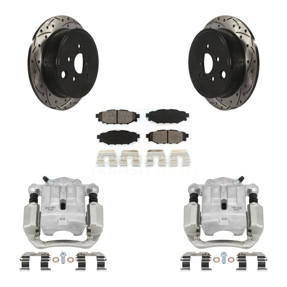 Kit de plaquettes semi-métalliques de Rotor de fente de foret d'étrier de manteau de frein arrière pour Subaru Legac