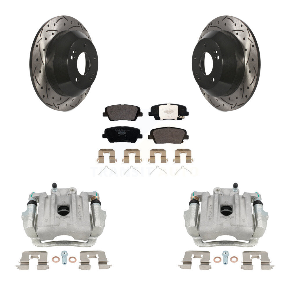 Kit de plaquettes en céramique pour étrier de frein arrière, Rotor à fente percé, pour Kia Sorento Hyundai F