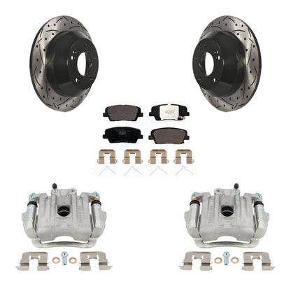 Kit de plaquettes en céramique pour étrier de frein arrière, Rotor à fente percé, pour Kia Sorento Hyundai F