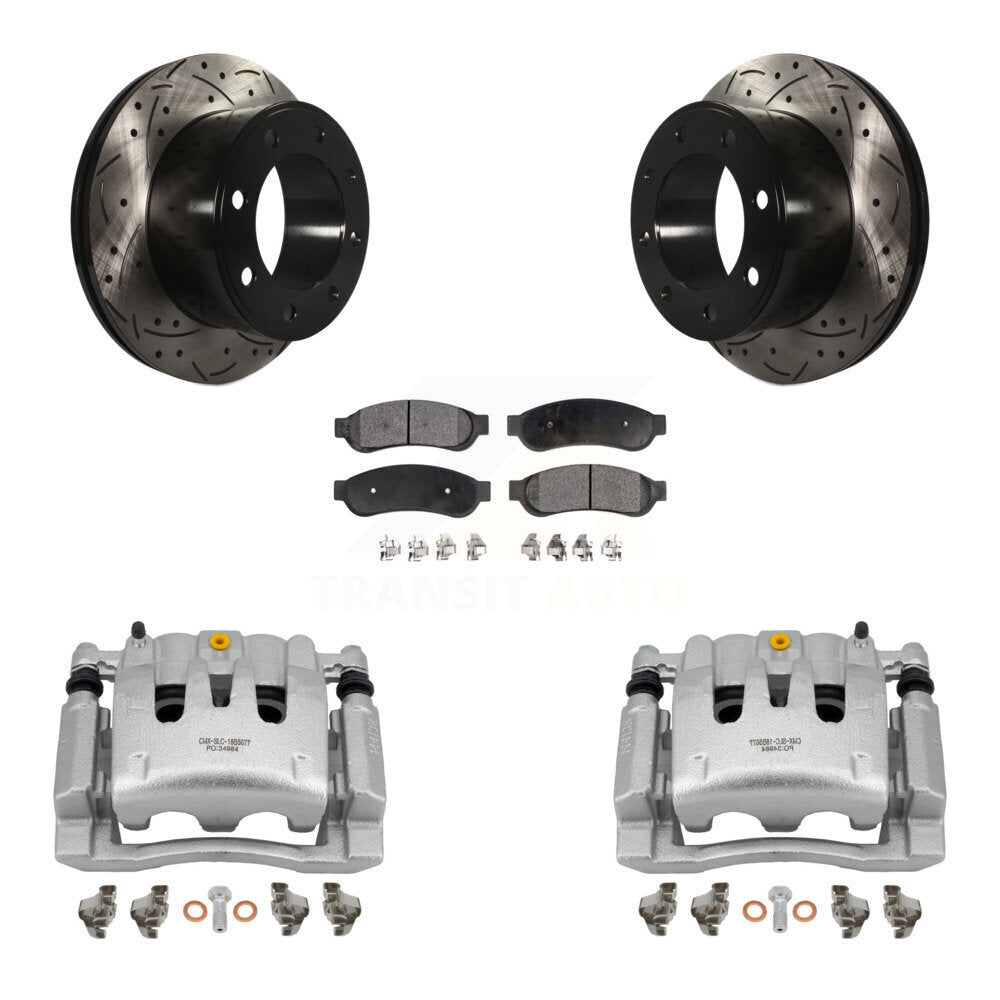 Kit de plaquettes en céramique pour perceuse à étrier de frein arrière, Rotor fendu, pour Ford F-250 Super Dut
