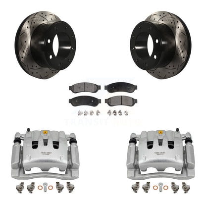 Kit de plaquettes en céramique pour perceuse à étrier de frein arrière, Rotor fendu, pour Ford F-250 Super Dut