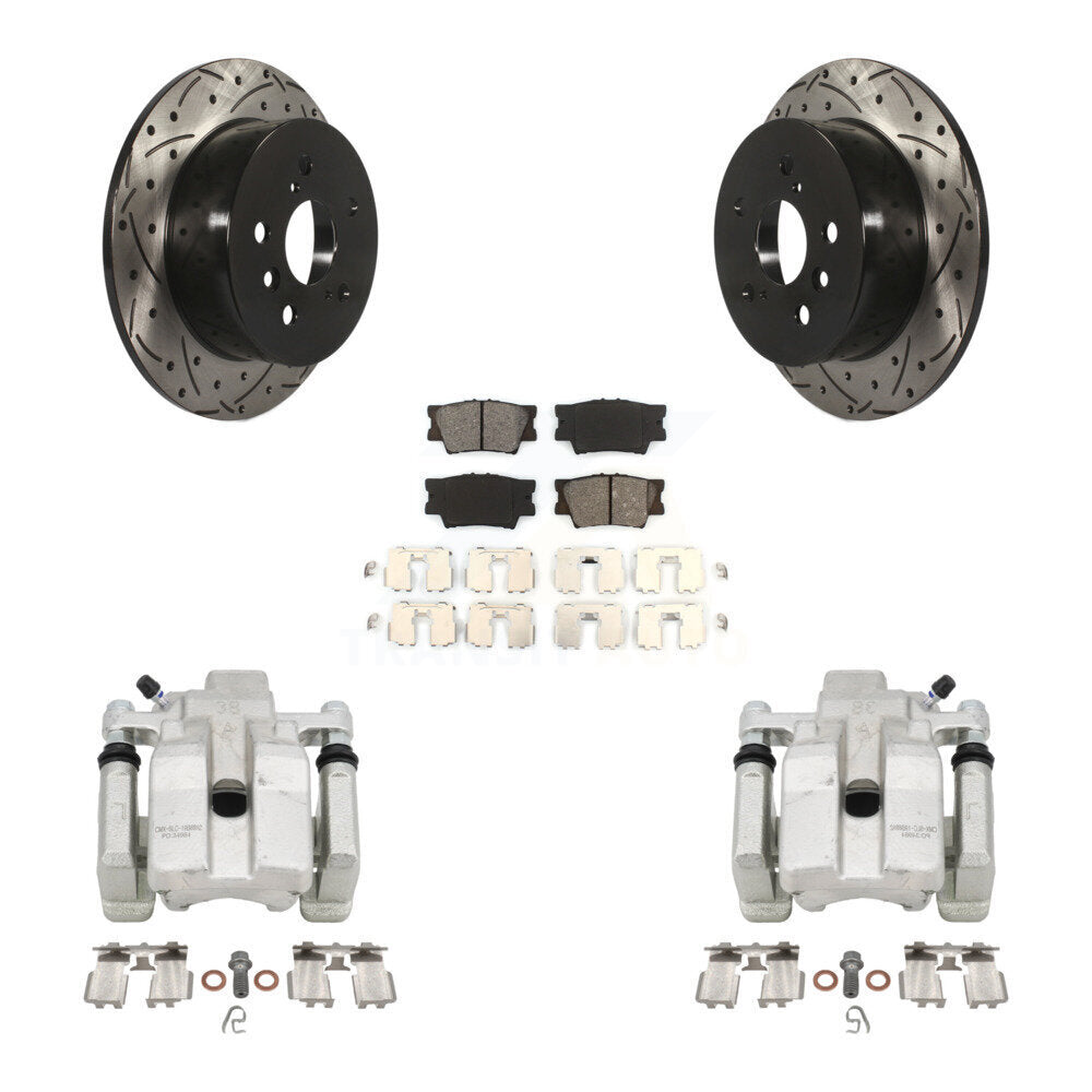 Kit de plaquettes semi-métalliques de Rotor de fente de forage d'étrier de frein arrière pour Toyota Camry Lexu