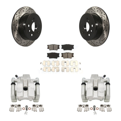 Kit de plaquettes semi-métalliques de Rotor de fente de forage d'étrier de frein arrière pour Toyota Camry Lexu