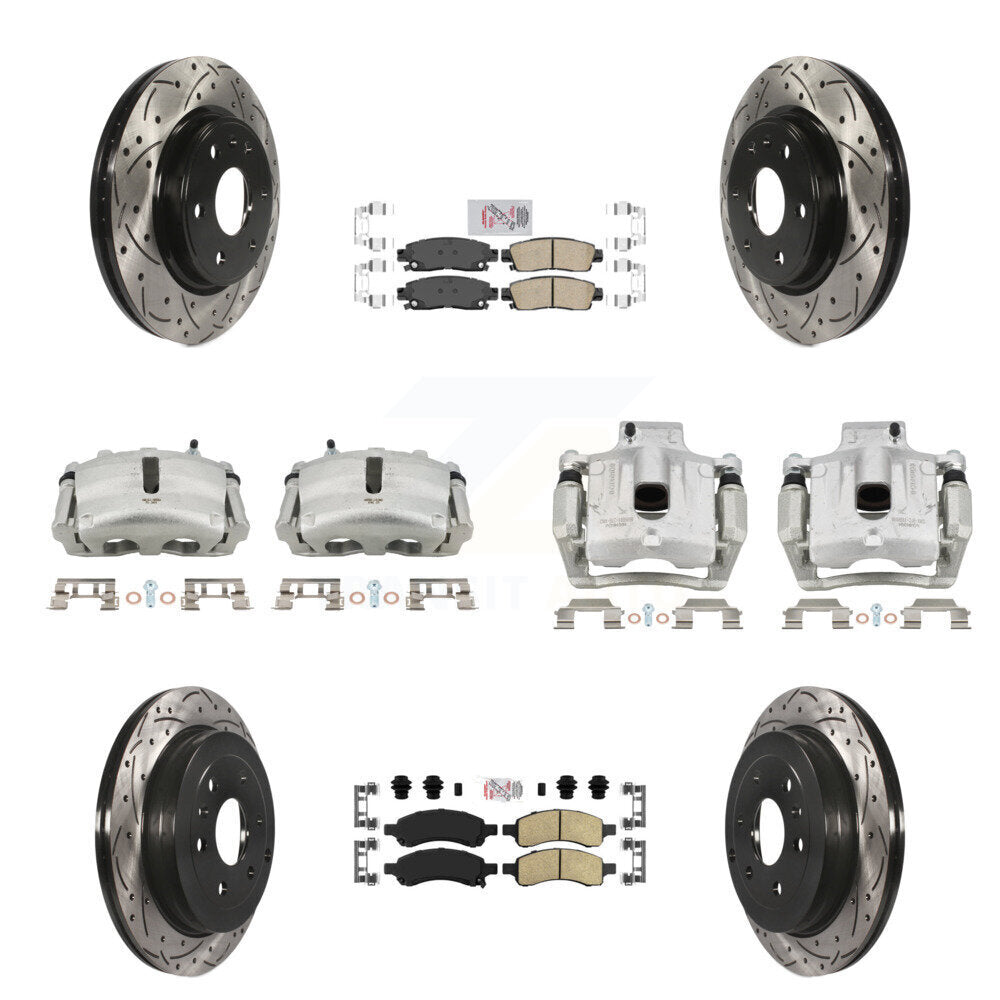 Kit de plaquettes en céramique pour étrier de frein avant et arrière, Rotors à fentes (10 pièces) pour GMC Acadi