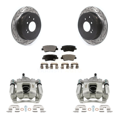 Kit de plaquettes semi-métalliques de Rotor de fente de forage d'étrier de frein arrière pour Hyundai Tucson Ki