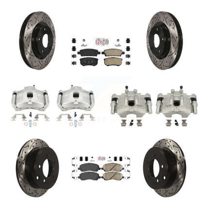 Kit de plaquettes en céramique pour étrier de frein avant et arrière, Rotors à fentes (10 pièces) pour Jeep Dodg