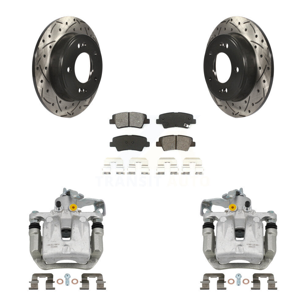 Kit de plaquettes semi-métalliques pour étrier de frein arrière, Rotors à fentes, pour Kia Hyundai Fort