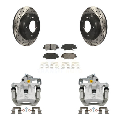 Kit de plaquettes semi-métalliques pour étrier de frein arrière, Rotors à fentes, pour Kia Hyundai Fort