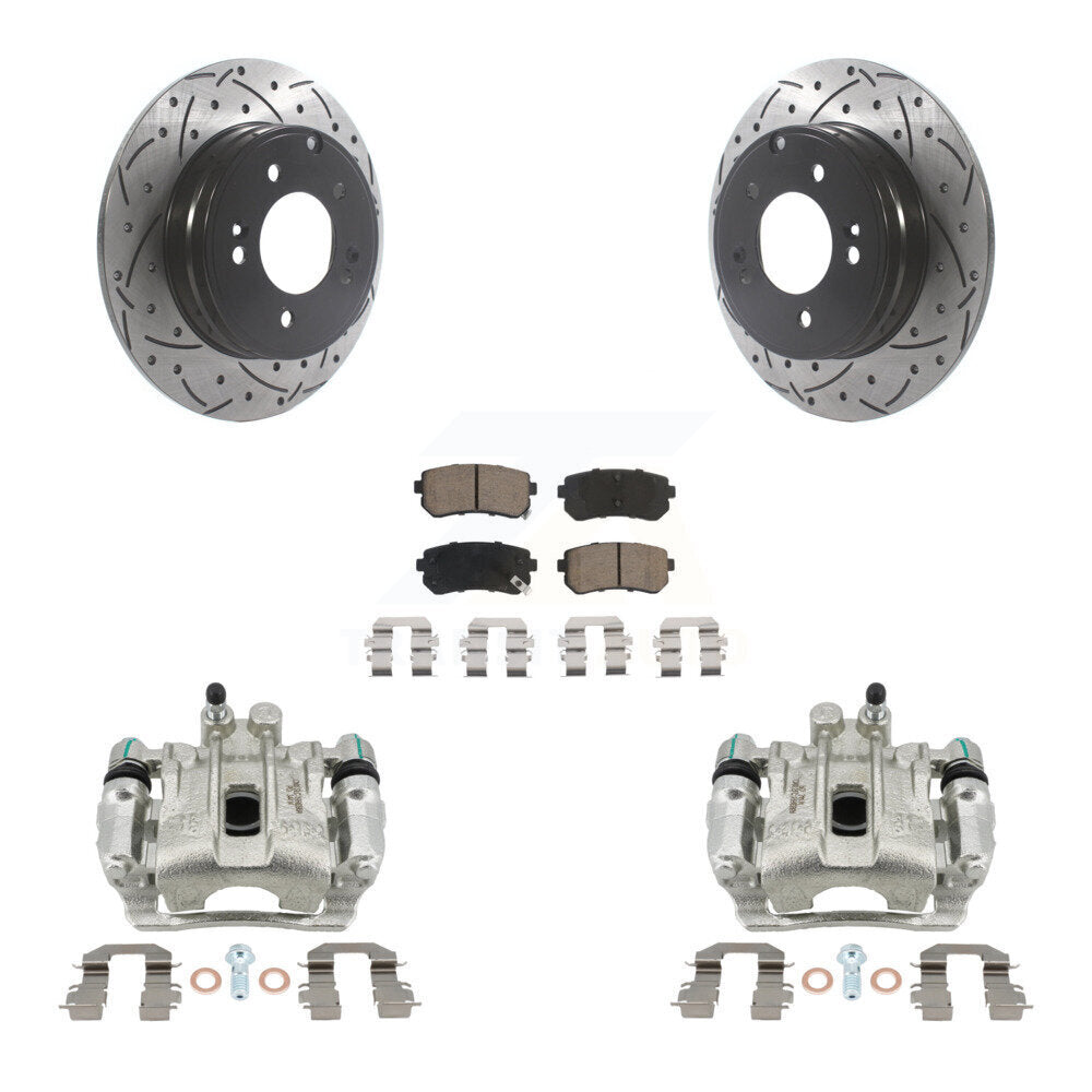 Kit de plaquettes en céramique pour étrier de frein arrière, Rotors à fentes, pour Hyundai Sonata Ki