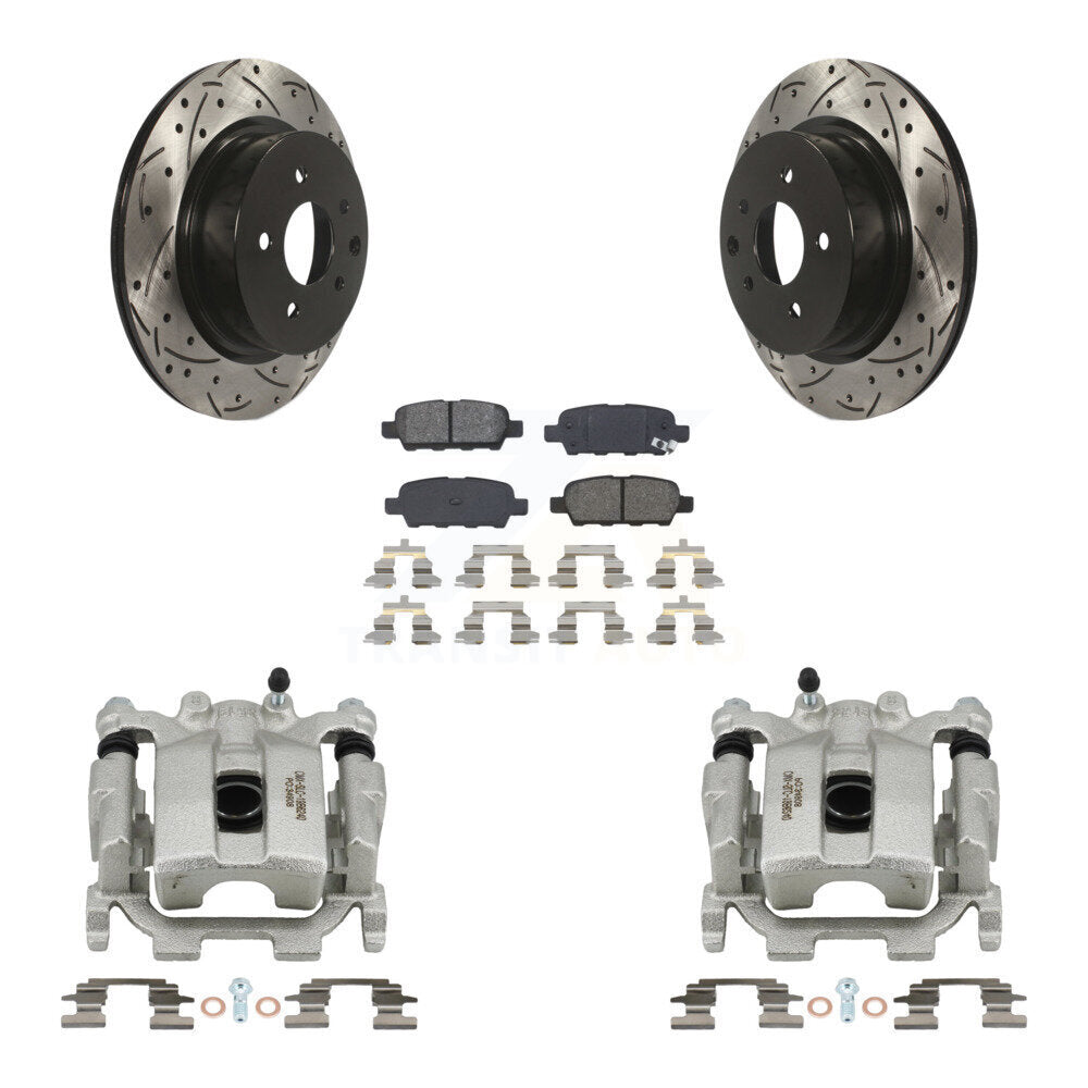 Kit de plaquettes semi-métalliques de Rotor de fente d'étrier de manteau de frein arrière pour Nissan Maxim