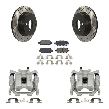 Kit de plaquettes semi-métalliques de Rotor de fente d'étrier de manteau de frein arrière pour Nissan Maxim