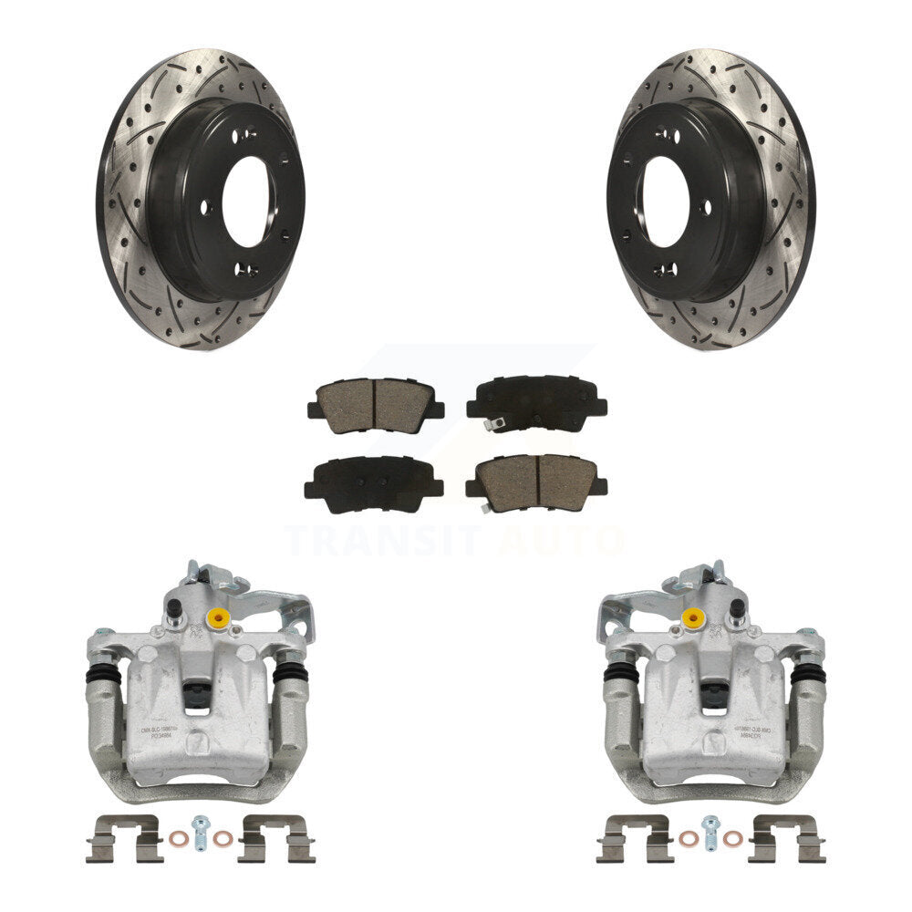 Kit de plaquettes en céramique pour étrier de frein arrière, Rotor à fente, pour Hyundai Veloster Elantr