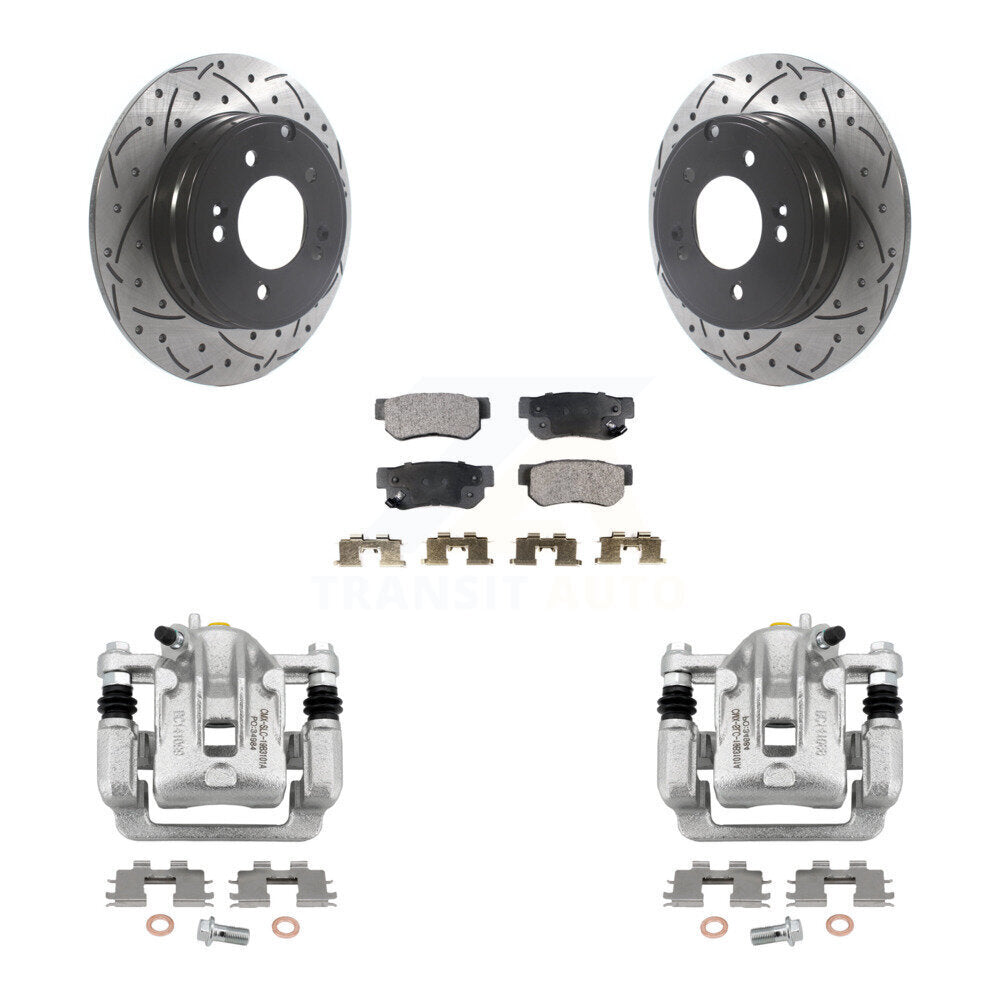 Kit de plaquettes en céramique de Rotor de fente de foret d'étrier de manteau de frein arrière pour Hyundai Sonata 3.3