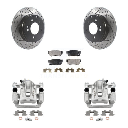 Kit de plaquettes en céramique de Rotor de fente de foret d'étrier de manteau de frein arrière pour Hyundai Sonata 3.3