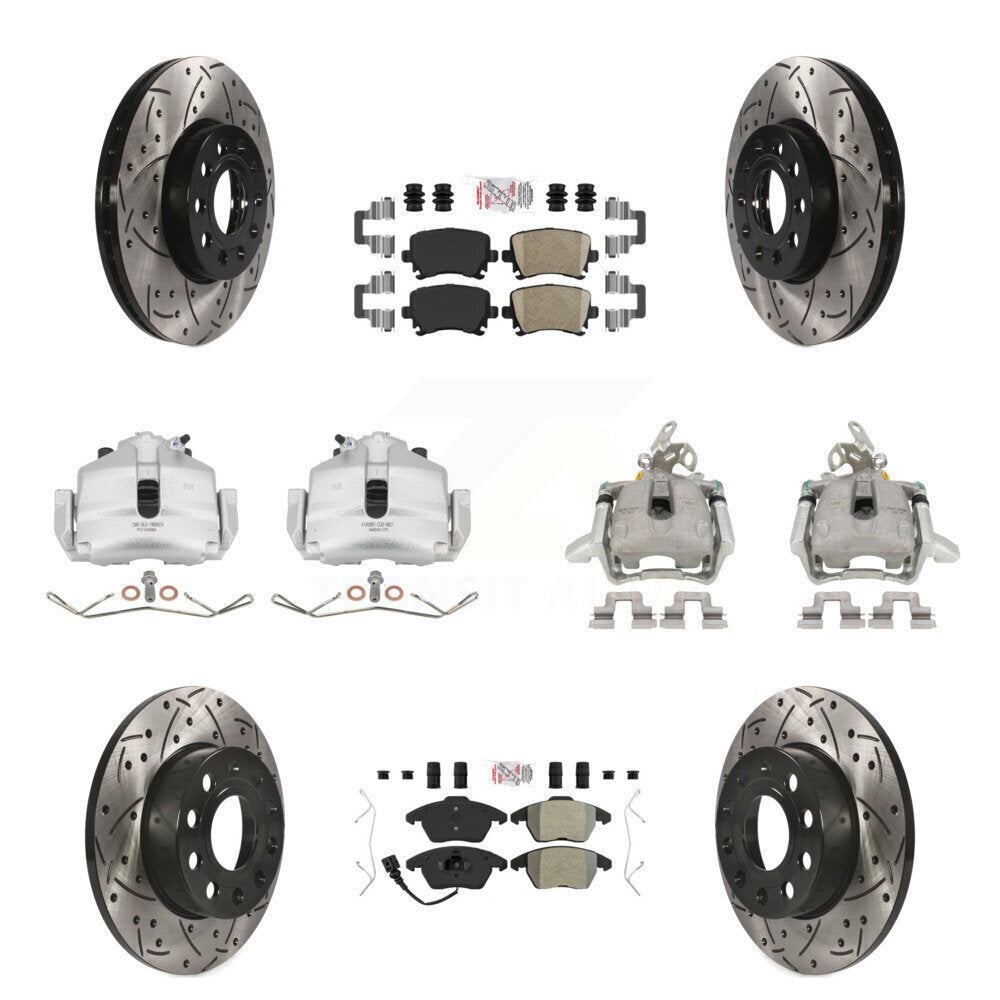 Étrier enduit de frein à disque avant et arrière, perceuse à Rotor fendu, Kit de plaquettes Ameribrakes pour