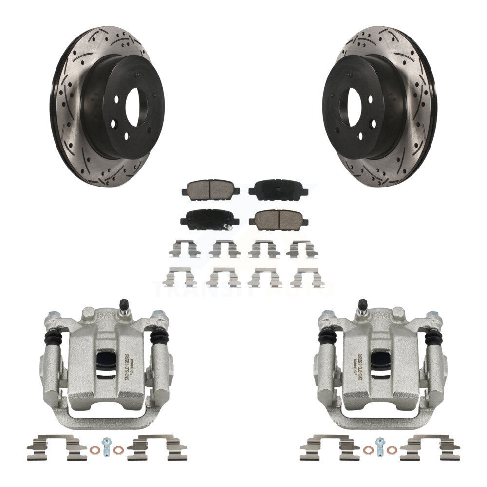 Kit de plaquettes en céramique pour INFINITI G3, étrier enduit de frein à disque arrière, fente de perçage, Rotor