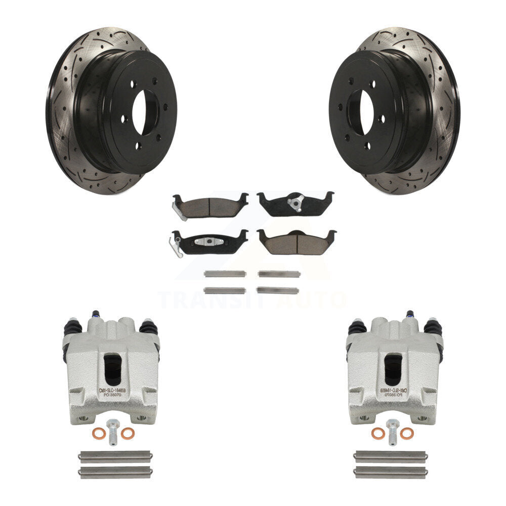 Kit de plaquettes en céramique pour étrier de frein arrière, Rotors à fentes, pour Ford F-150 Lincoln Mar