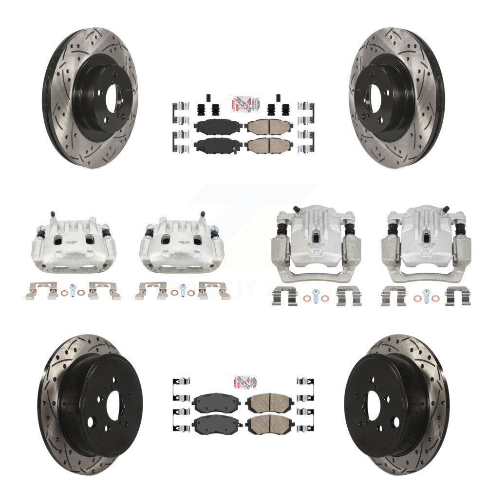 Kit de plaquettes en céramique pour étrier de frein avant et arrière, fente de perçage, Rotor (10 pièces) pour Subar