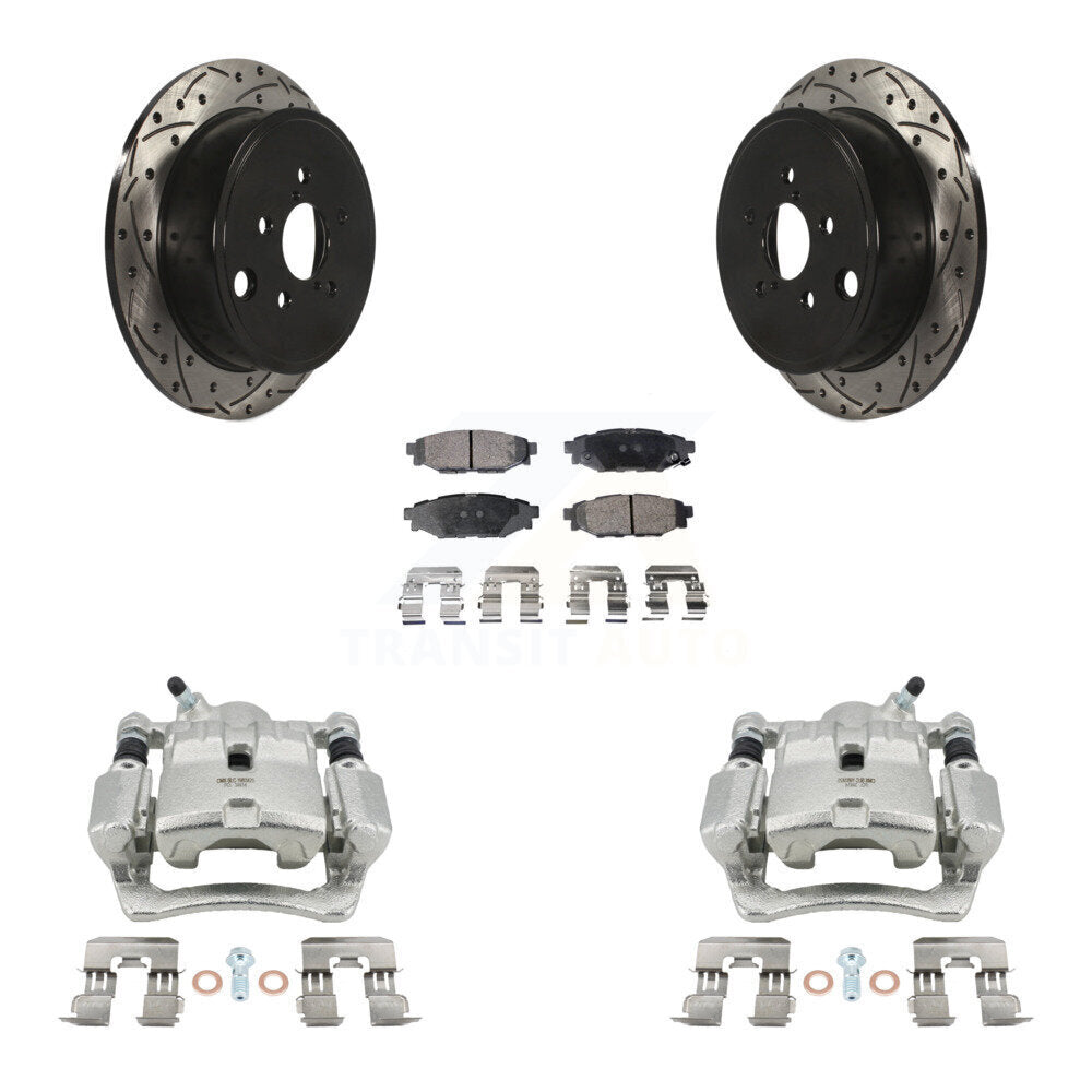 Kit de plaquettes semi-métalliques de Rotor de fente de forage d'étrier de frein arrière pour Subaru Impreza WR