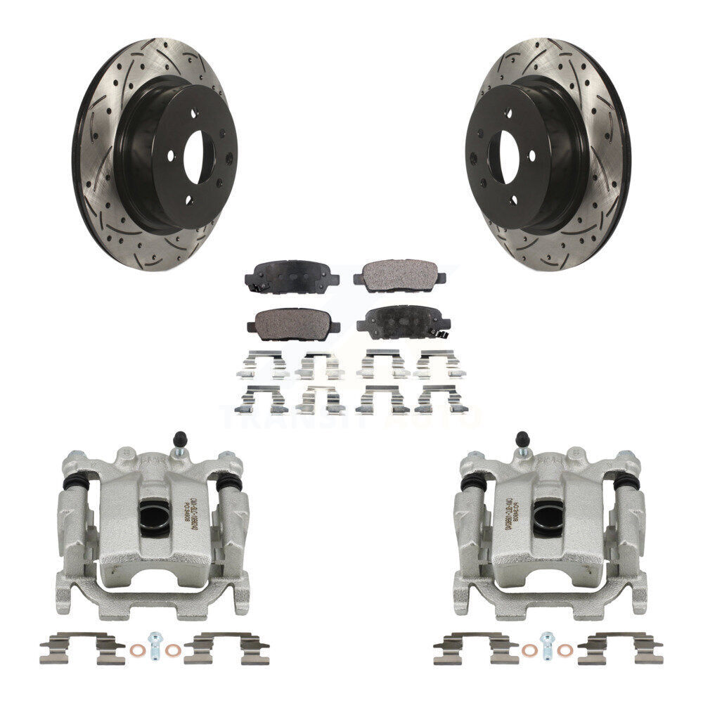 Kit de plaquettes semi-métalliques de Rotor de fente d'étrier de manteau de frein arrière pour Nissan Maxim