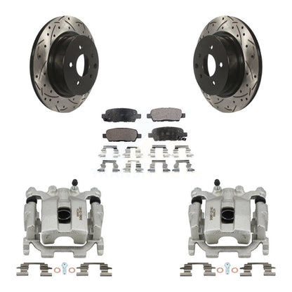 Kit de plaquettes semi-métalliques de Rotor de fente d'étrier de manteau de frein arrière pour Nissan Maxim