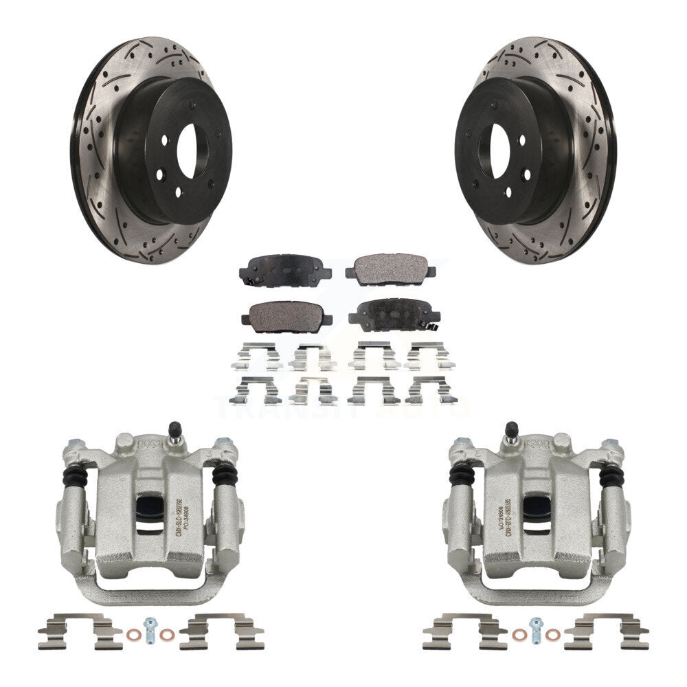 Kit de plaquettes en céramique pour INFINITI G3, étrier enduit de frein à disque arrière, fente de perçage, Rotor