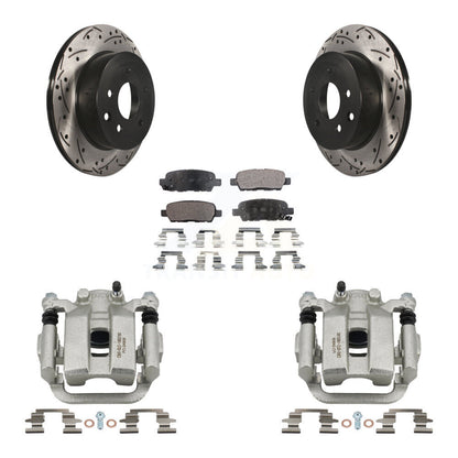 Kit de plaquettes en céramique pour INFINITI G3, étrier enduit de frein à disque arrière, fente de perçage, Rotor
