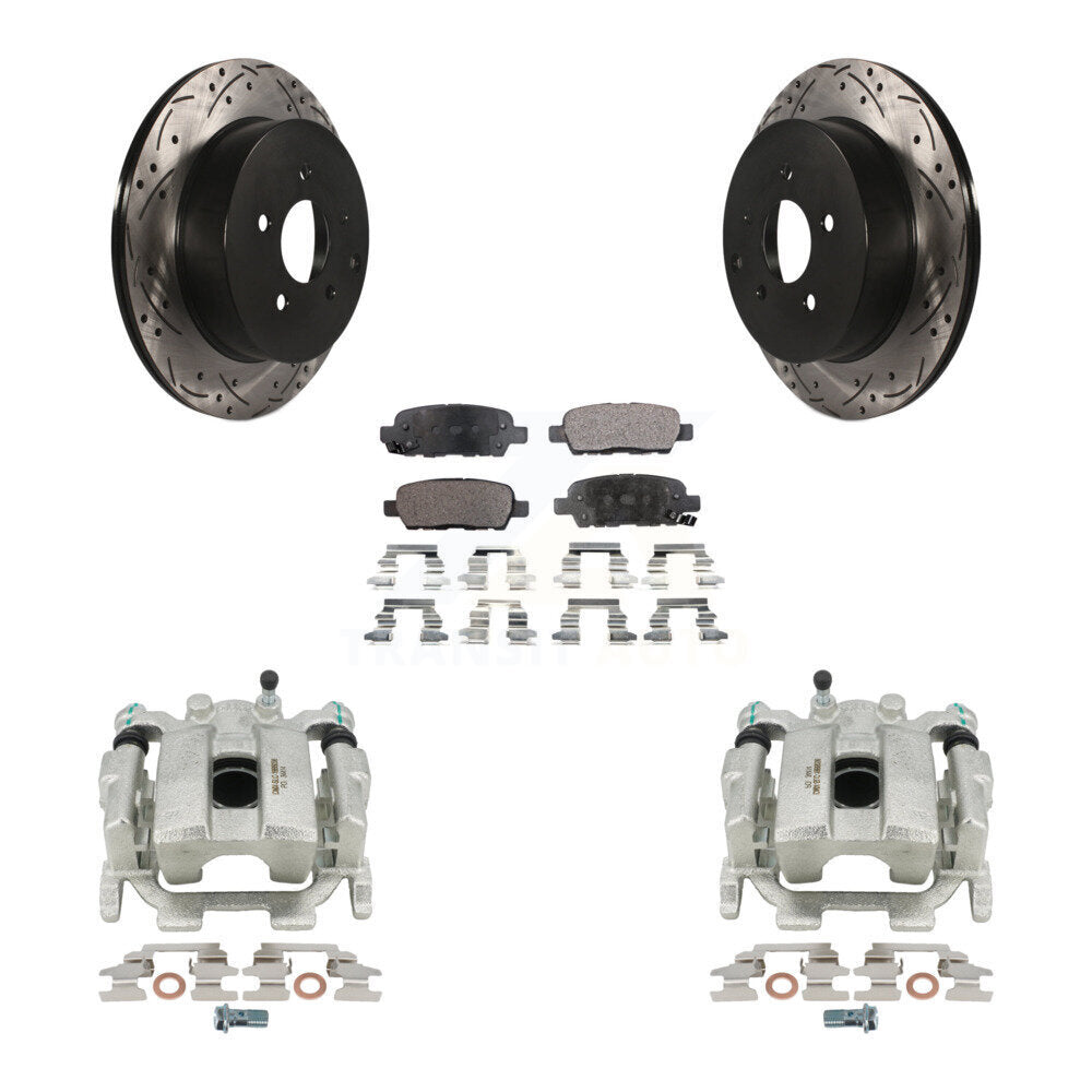 Kit de plaquettes en céramique de Rotor de fente de foret d'étrier de frein arrière pour Nissan Murano Pathfinde