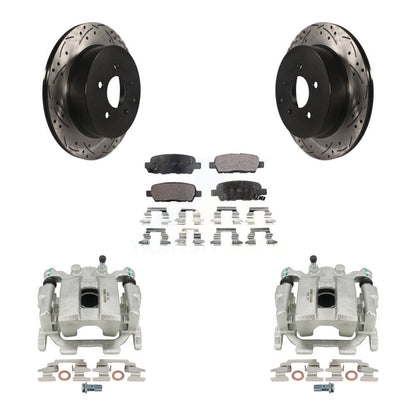 Kit de plaquettes en céramique de Rotor de fente de foret d'étrier de frein arrière pour Nissan Murano Pathfinde
