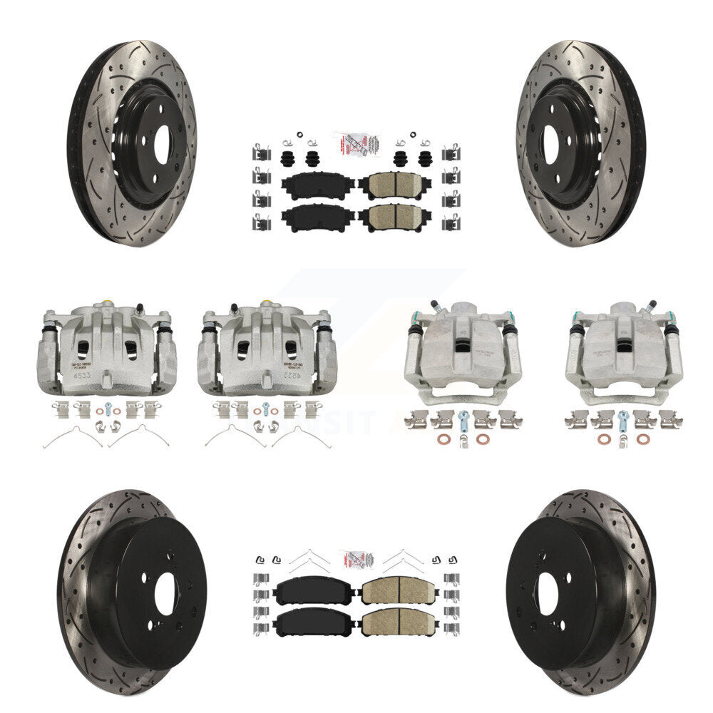 Kit de plaquettes en céramique pour étrier de frein avant et arrière, Rotor à fente (10 pièces) pour Lexus RX35