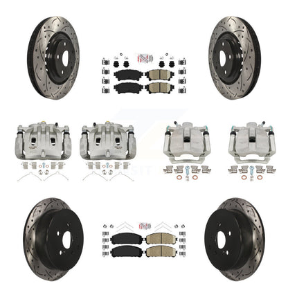 Kit de plaquettes en céramique pour étrier de frein avant et arrière, Rotor à fente (10 pièces) pour Lexus RX35