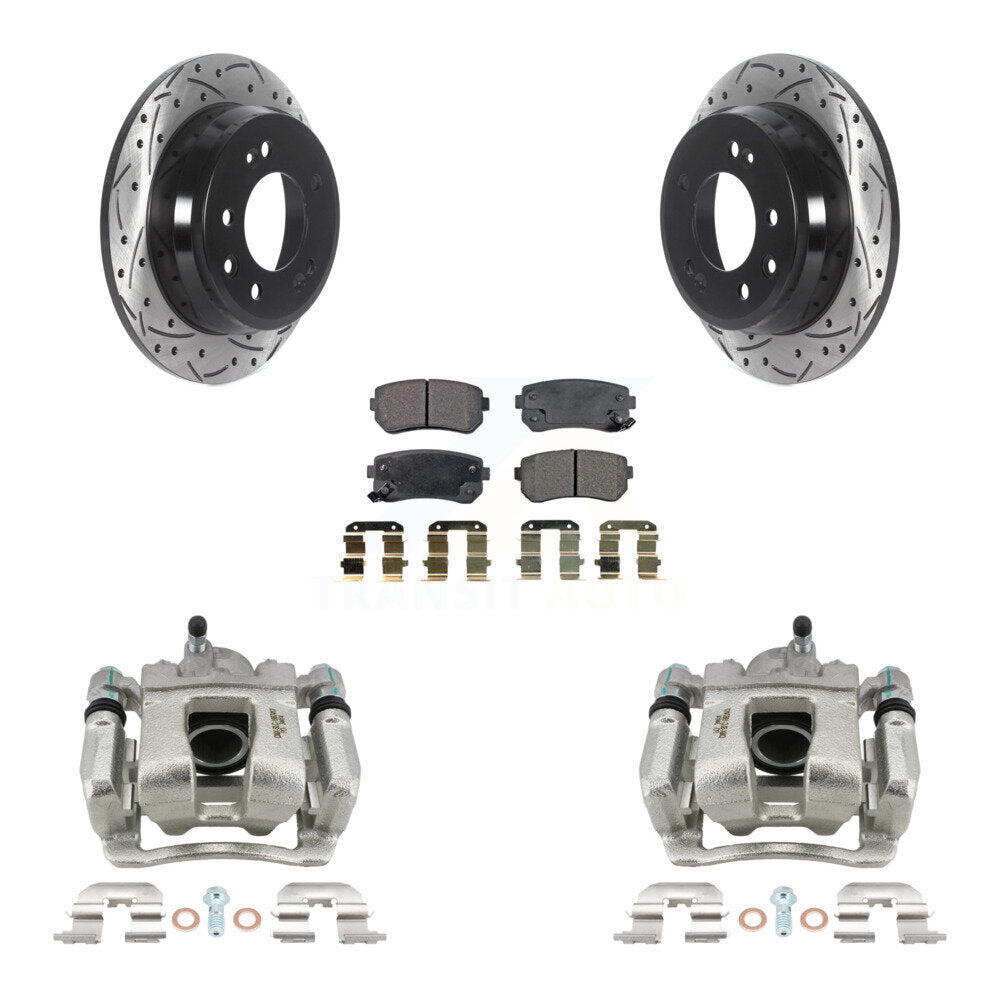 Kit de plaquettes semi-métalliques pour étrier de frein arrière, Rotor à fente percé, pour Kia Sportage FW