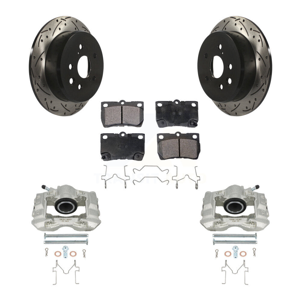 Kit de plaquettes semi-métalliques de Rotor de fente de foret d'étrier enduit de frein arrière pour Lexus IS25