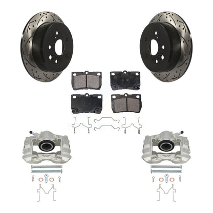 Kit de plaquettes semi-métalliques de Rotor de fente de foret d'étrier enduit de frein arrière pour Lexus IS25
