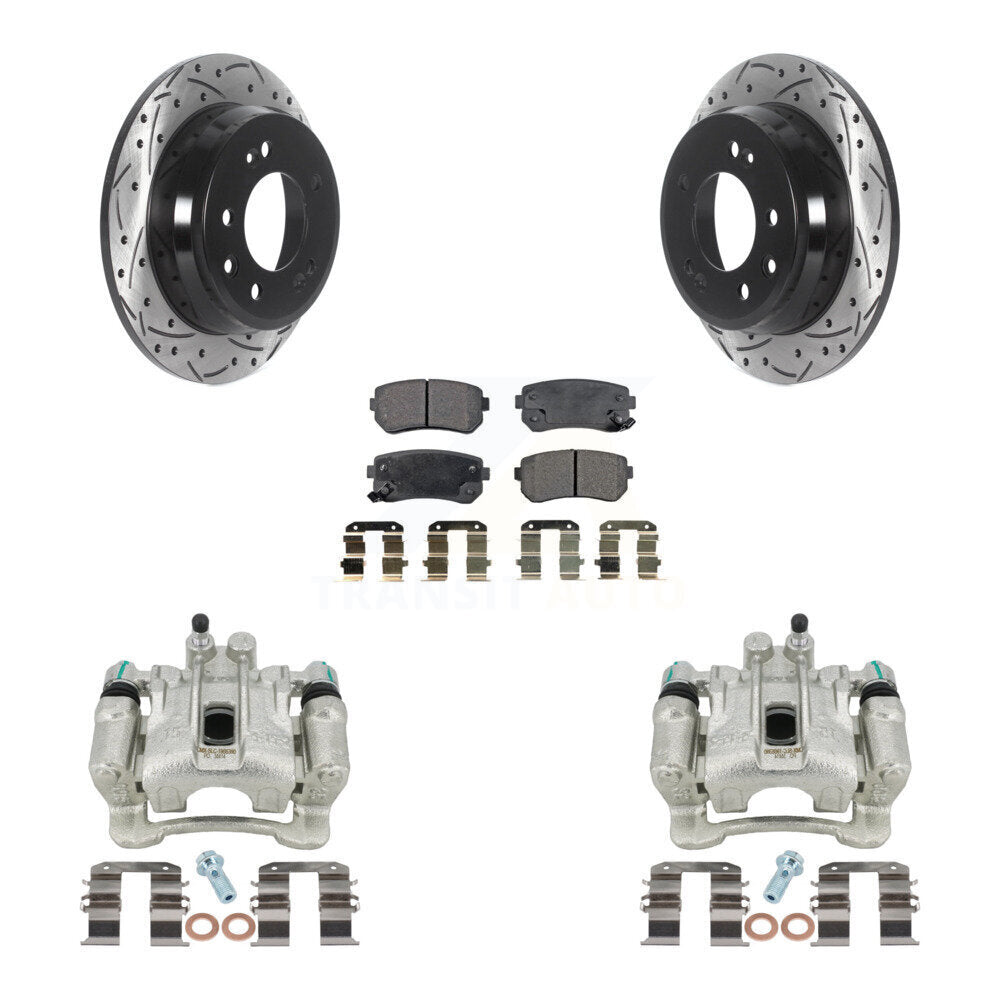 Kit de plaquettes en céramique pour étrier de frein arrière, Rotor à fente percé, pour Hyundai Tucson Kia FW