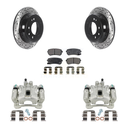 Kit de plaquettes en céramique pour étrier de frein arrière, Rotor à fente percé, pour Hyundai Tucson Kia FW