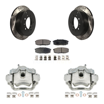 Kit de plaquettes semi-métalliques de Rotor de fente de forage d'étrier de frein arrière pour Lexus LX570 Toyot