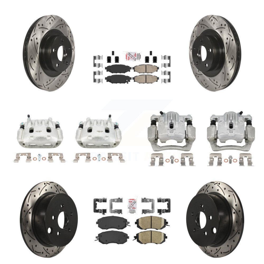 Kit de plaquettes en céramique pour étrier de frein avant et arrière, Rotor à fente percé (10 pièces) pour Subaru X