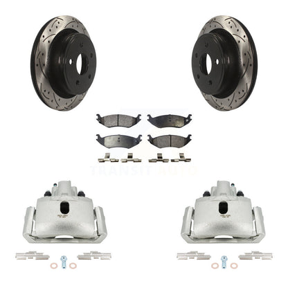 Kit de plaquettes en céramique pour perceuse à étrier enduit de frein arrière, Rotor fendu, pour Dodge Ram 150