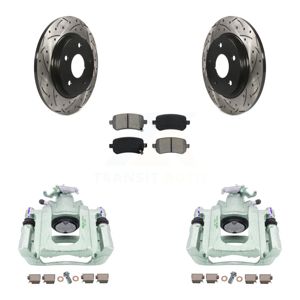 Kit de plaquettes semi-métalliques de Rotor de fente de forage d'étrier de frein arrière pour Dodge Grand Town