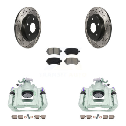 Kit de plaquettes semi-métalliques de Rotor de fente de forage d'étrier de frein arrière pour Dodge Grand Town