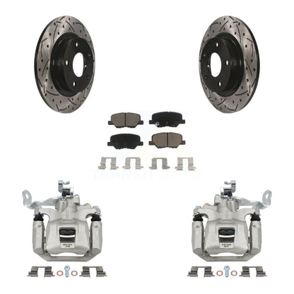 Kit de plaquettes en céramique de Rotor de fente de foret d'étrier enduit de frein arrière pour Mazda 2014-2015