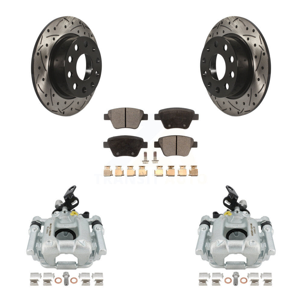 Kit de plaquettes en céramique pour étrier de frein arrière, Rotor à fente percé, pour Volkswagen Audi A3 Eo