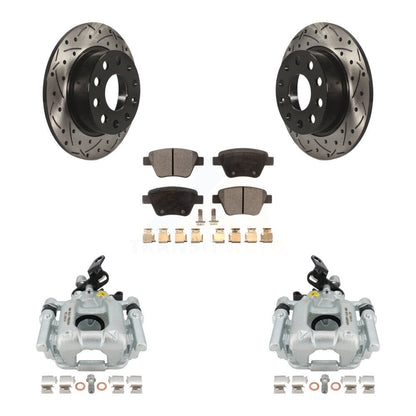 Kit de plaquettes en céramique pour étrier de frein arrière, Rotor à fente percé, pour Volkswagen Audi A3 Eo