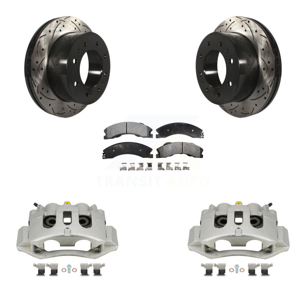 Kit de plaquettes semi-métalliques de Rotor de fente de forage d'étrier de frein arrière pour GMC Chevrolet 250