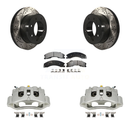Kit de plaquettes semi-métalliques de Rotor de fente de forage d'étrier de frein arrière pour GMC Chevrolet 250